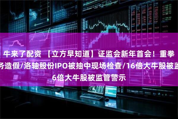 牛来了配资 【立方早知道】证监会新年首会！重拳出击财务造假/洛轴股份IPO被抽中现场检查/16倍大牛股被监管警示